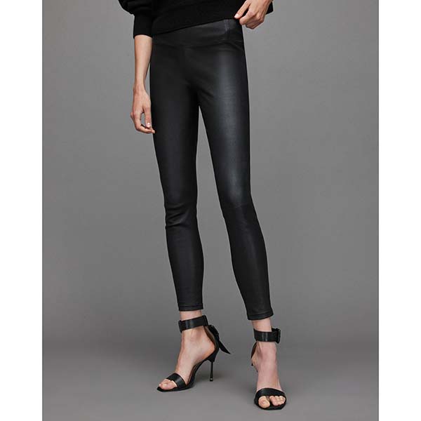 Allsaints Australia Womens Cora High-Rise Leather Leggings Black AU79-062